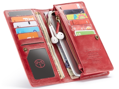 CaseMe Slim Wallet With Mobile Pouch - Red