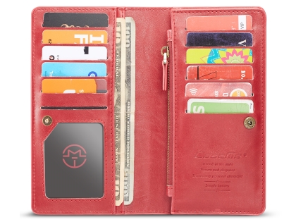 CaseMe Slim Wallet With Mobile Pouch - Red