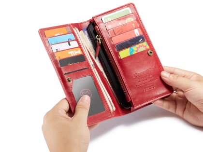 CaseMe Slim Wallet With Mobile Pouch - Red