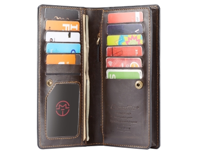 CaseMe Slim Wallet With Mobile Pouch - Brown