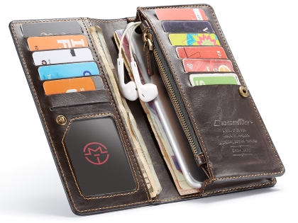 CaseMe Slim Wallet With Mobile Pouch - Brown