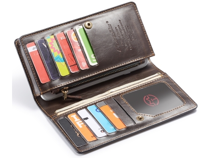 CaseMe Slim Wallet With Mobile Pouch - Brown