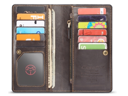 CaseMe Slim Wallet With Mobile Pouch - Brown