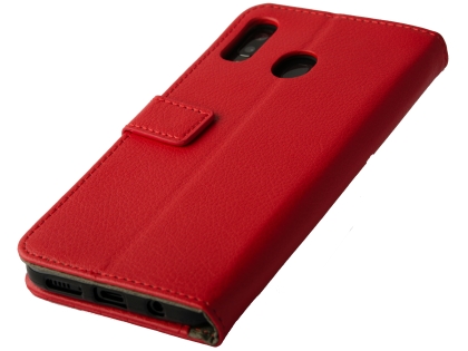 Synthetic Leather Wallet Case with Stand for Samsung Galaxy A30 - Red Synthetic Leather Wallet Case with Stand for Samsung Galaxy A30 - Red
