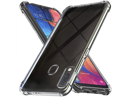 Gel Case with Bumper Edges for Samsung Galaxy A20 - Clear Soft Cover