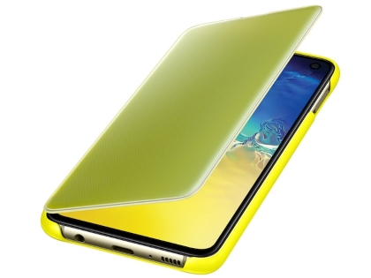 Genuine Samsung Galaxy S10e Clear View Cover - Yellow