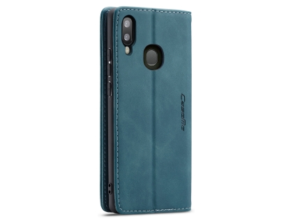 CaseMe Slim Synthetic Leather Wallet Case with Stand for Samsung Galaxy A30 - Teal