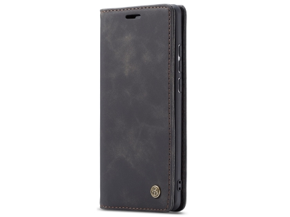 CaseMe Slim Synthetic Leather Wallet Case with Stand for Samsung Galaxy A30 - Charcoal