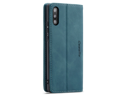 CaseMe Slim Synthetic Leather Wallet Case with Stand for Samsung Galaxy A50 - Teal