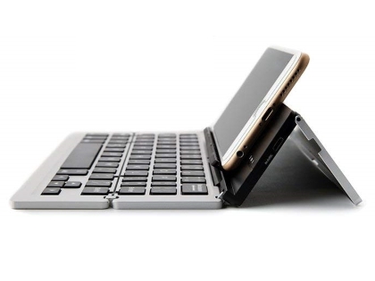 Ultra Portable Bluetooth Mini Keyboard with Stand - Silver