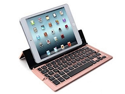 Ultra Portable Bluetooth Mini Keyboard with Stand - Rose Gold Ultra Portable Bluetooth Mini Keyboard with Stand - Rose Gold