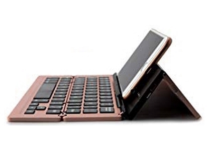 Ultra Portable Bluetooth Mini Keyboard with Stand - Rose Gold