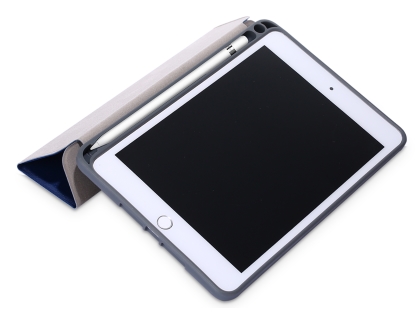 Slim Synthetic Leather Case with Stand and Pen Holder for the iPad mini - Navy Blue
