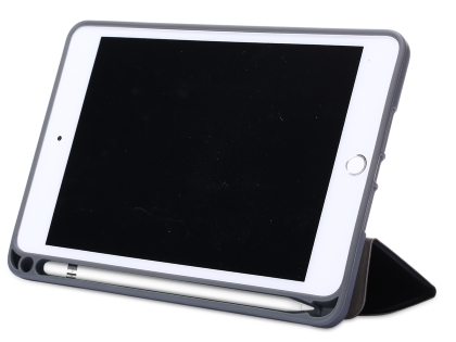 Slim Synthetic Leather Case with Stand and Pen Holder for the iPad mini - Black Leather Flip Case