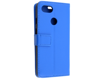 Synthetic Leather Wallet Case with Stand for Google Pixel 3a XL - Blue Leather Wallet Case