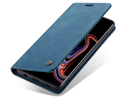 CaseMe Slim Synthetic Leather Wallet Case with Stand for Samsung Galaxy S10 5G - Teal Leather Wallet Case