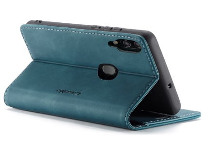CaseMe Slim Synthetic Leather Wallet Case with Stand for Samsung Galaxy A30 - Teal