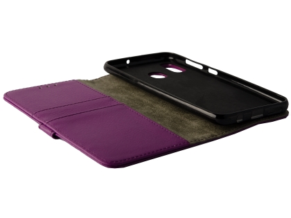 Synthetic Leather Wallet Case with Stand for Samsung Galaxy A30 - Purple