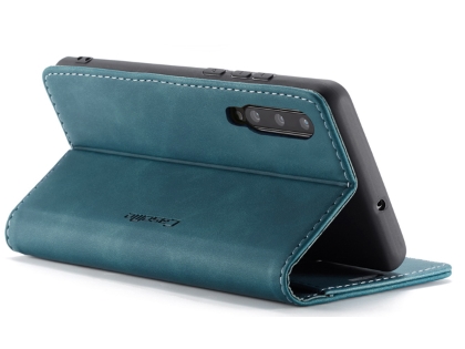 CaseMe Slim Synthetic Leather Wallet Case with Stand for Samsung Galaxy A70 - Teal