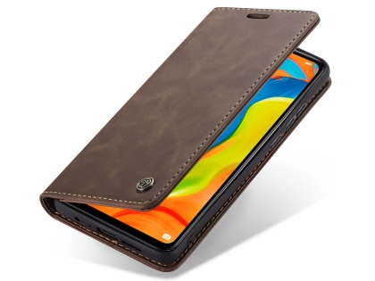 CaseMe Slim Synthetic Leather Wallet Case with Stand for Huawei P30 Lite - Chocolate Leather Wallet Case
