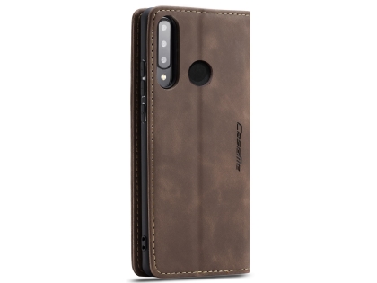 CaseMe Slim Synthetic Leather Wallet Case with Stand for Huawei P30 Lite - Chocolate