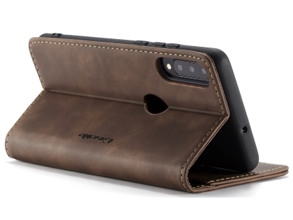 CaseMe Slim Synthetic Leather Wallet Case with Stand for Huawei P30 Lite - Chocolate