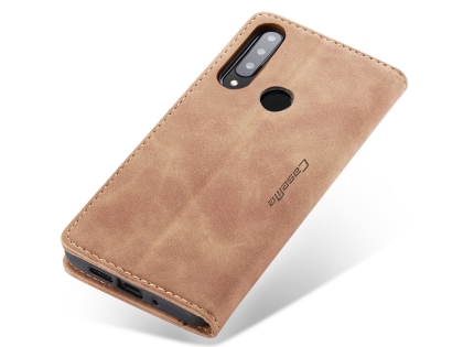 CaseMe Slim Synthetic Leather Wallet Case with Stand for Huawei P30 Lite - Tan