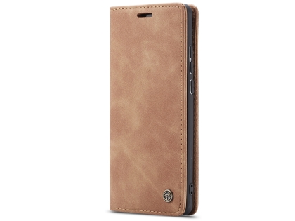CaseMe Slim Synthetic Leather Wallet Case with Stand for Huawei P30 Lite - Tan