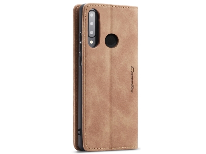 CaseMe Slim Synthetic Leather Wallet Case with Stand for Huawei P30 Lite - Tan