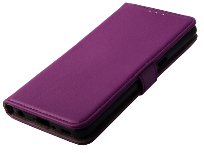 Synthetic Leather Wallet Case with Stand for LG V50 ThinQ - Purple