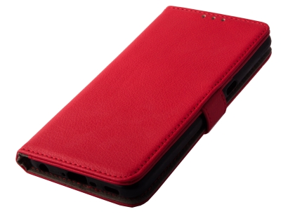 Synthetic Leather Wallet Case with Stand for LG V50 ThinQ - Red
