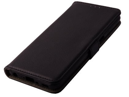 Synthetic Leather Wallet Case with Stand for LG V50 ThinQ - Black
