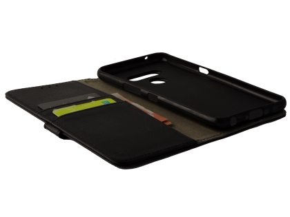 Synthetic Leather Wallet Case with Stand for LG V50 ThinQ - Black