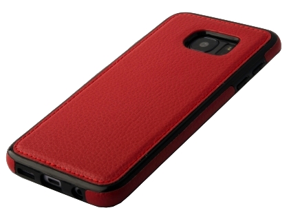 Synthetic Leather Back Cover for Samsung Galaxy S7 Edge - Red Hard Case
