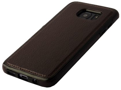 Synthetic Leather Back Cover for Samsung Galaxy S7 Edge - Brown Hard Case
