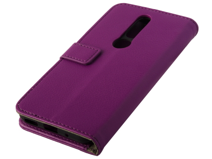 Synthetic Leather Wallet Case with Stand for Nokia 4.2 - Purple Leather Wallet Case