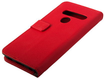 Synthetic Leather Wallet Case with Stand for LG G8S ThinQ - Red Leather Wallet Case