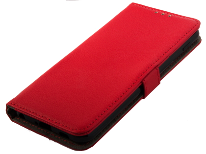 Synthetic Leather Wallet Case with Stand for LG G8S ThinQ - Red