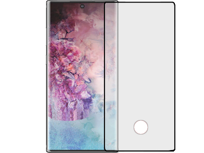 Curved Glass Screen Protector with Full Adhesive for Note10 - Black/Clear Screen Protector