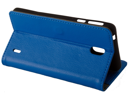 Synthetic Leather Wallet Case with Stand for Nokia 1 Plus - Blue