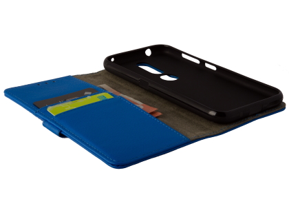 Synthetic Leather Wallet Case with Stand for Nokia 4.2 - Blue