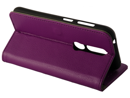 Synthetic Leather Wallet Case with Stand for Nokia 4.2 - Purple