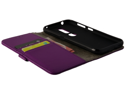 Synthetic Leather Wallet Case with Stand for Nokia 4.2 - Purple