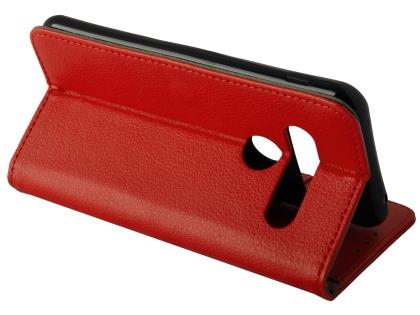 Synthetic Leather Wallet Case with Stand for LG G8S ThinQ - Red