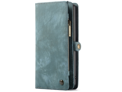 CaseMe 2-in-1 Synthetic Leather Wallet Case for Samsung Galaxy Note10 - Teal/Ash Leather Wallet Case