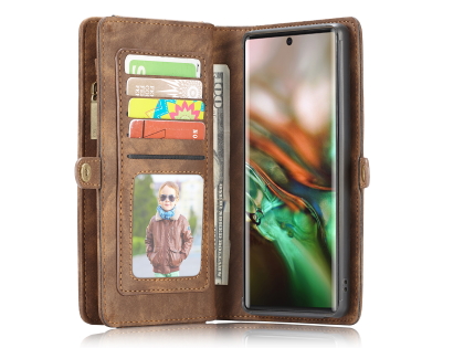 CaseMe 2-in-1 Synthetic Leather Wallet Case for Samsung Galaxy Note10 - Beige/Tan