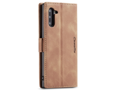 CaseMe Slim Synthetic Leather Wallet Case with Stand for Samsung Galaxy Note10 - Tan