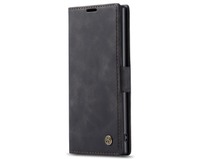 CaseMe Slim Synthetic Leather Wallet Case with Stand for Samsung Galaxy Note10 - Charcoal