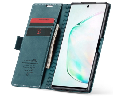 CaseMe Slim Synthetic Leather Wallet Case with Stand for Samsung Galaxy Note10 - Teal