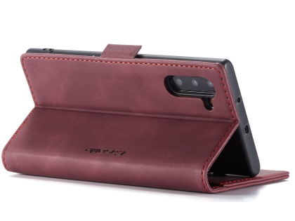 CaseMe Slim Synthetic Leather Wallet Case with Stand for Samsung Galaxy Note10 - Burgundy